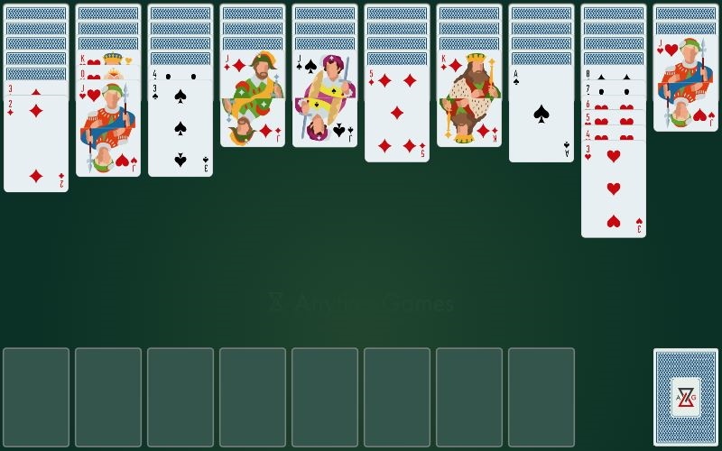 Spider solitaire layout
