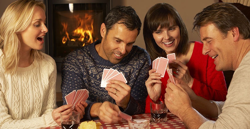 Friends playing cards