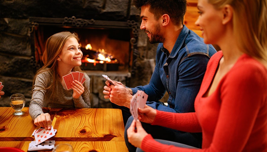 Family playing cards