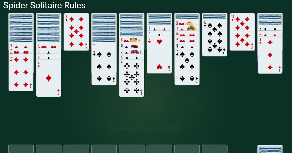 Spider Solitaire Rules - Learn How To Play A Fun One Person Card Game