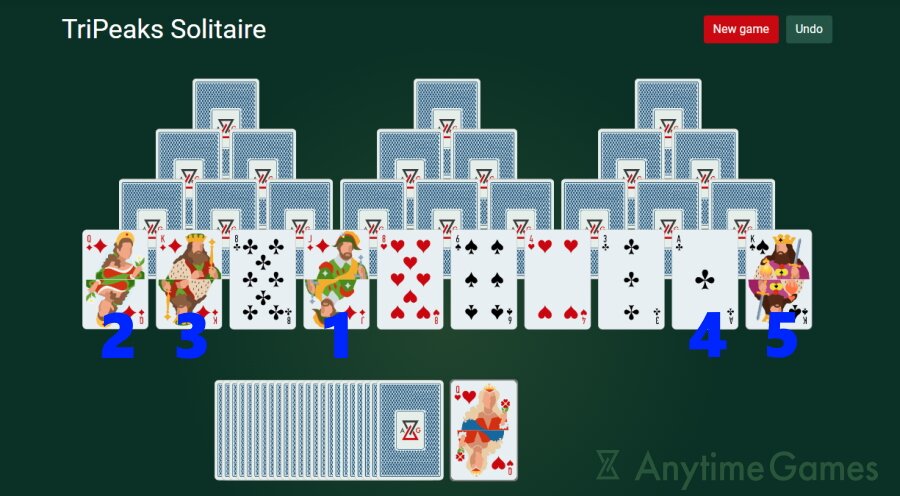 Play Tripeaks Solitaire online at Coolmath Games