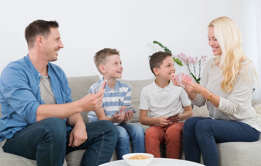 family playing